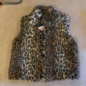 Women's Faux Fur Animal Pattern Vest Size L/XL